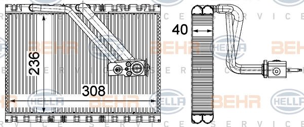 Höyrystin, ilmastointilaite HELLA 8FV 351 331-541