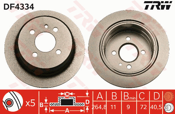 Jarrulevy TRW DF4334
