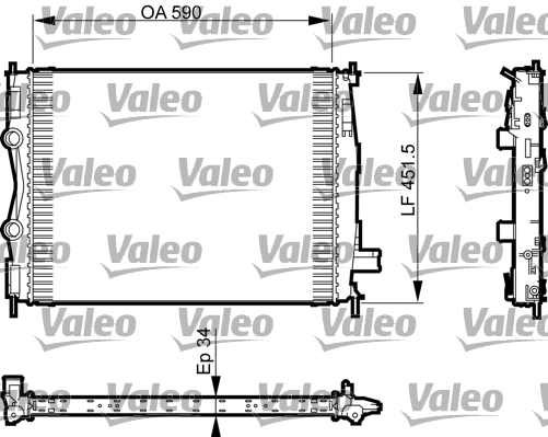 Jäähdytin,moottorin jäähdytys VALEO 735380