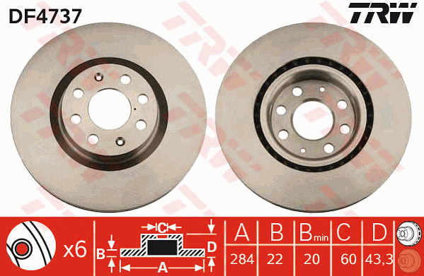 Jarrulevy TRW DF4737