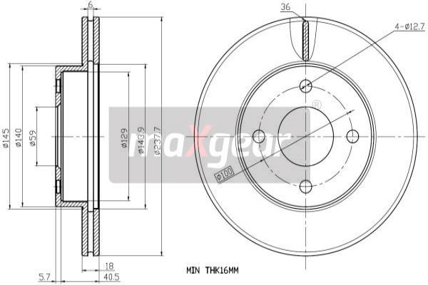 Jarrulevy MAXGEAR 19-1323