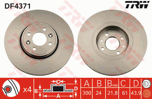 Jarrulevy TRW DF4371