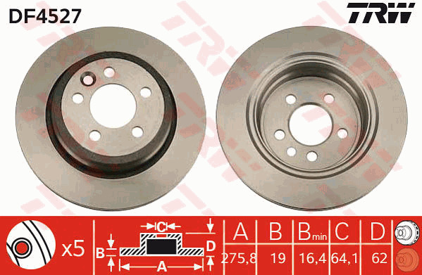Jarrulevy TRW DF4527