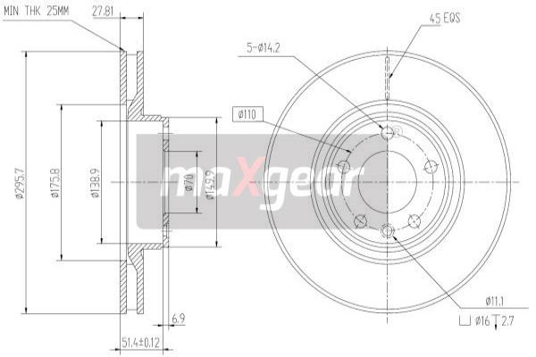 Jarrulevy MAXGEAR 19-0736