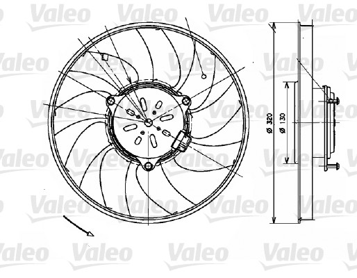 Tuuletin (moottorijäähdytys) VALEO 696082