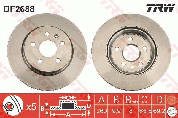 Jarrulevy TRW DF2688