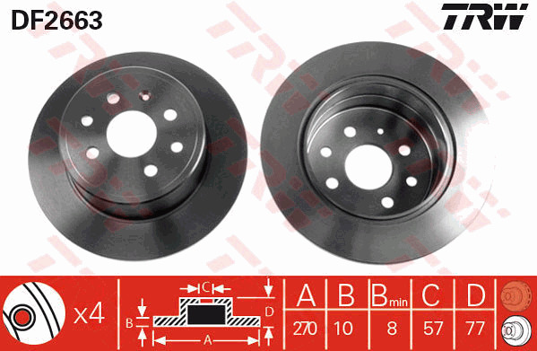 Jarrulevy TRW DF2663