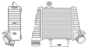 Välijäähdytin, Vasen, AUDI A8, 4H0145805H