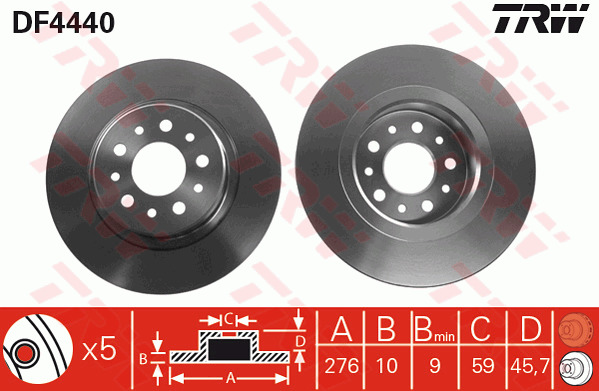 Jarrulevy TRW DF4440