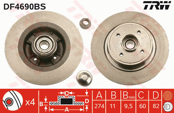 Jarrulevy TRW DF4690BS