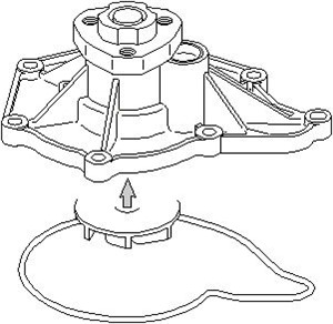 Vesipumppu, AUDI A4, A4 Avant, A5, A5 Sportback, A6, A6 Avant, A8, Q5, 06E 121 005G, 06E 121 005P, 06E 121 008P, 06E 121 018B