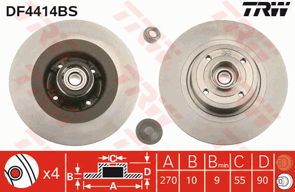 Jarrulevy TRW DF4414BS