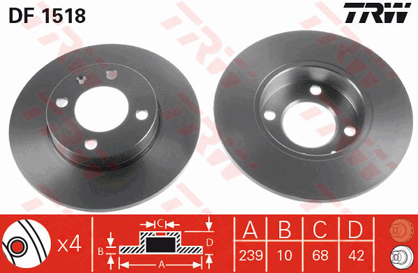 Jarrulevy TRW DF1518