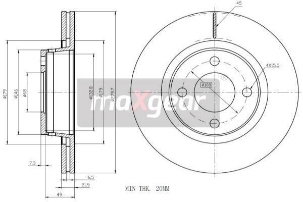 Jarrulevy MAXGEAR 19-1007MAX