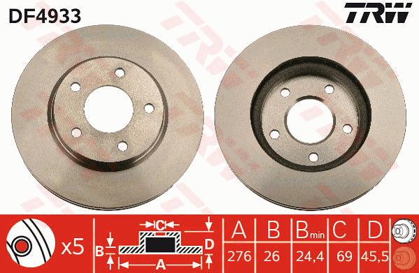 Jarrulevy TRW DF4933