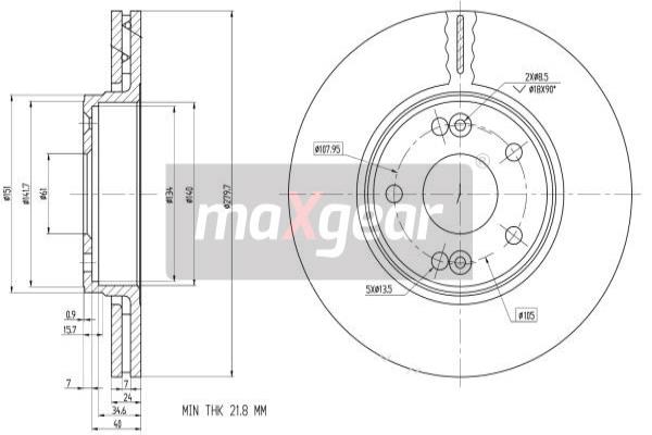 Jarrulevy MAXGEAR 19-1299