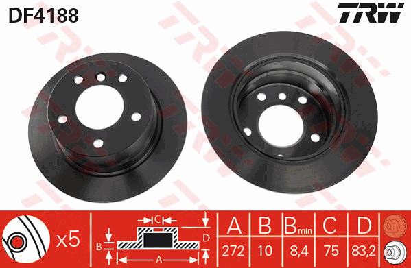 Jarrulevy TRW DF4188