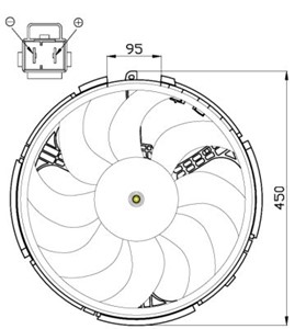 Tuuletin, moottorin jäähdytys, FIAT STILO, STILO Multi Wagon, STILO VAN, 001 159 68 01, 46723519, 46762525, A001 159 68 01, MD007383