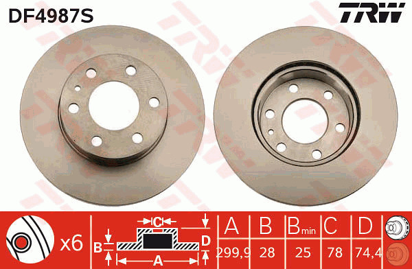 Jarrulevy TRW DF4987S