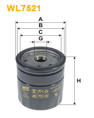 Öljynsuodatin WIX FILTERS WL7521