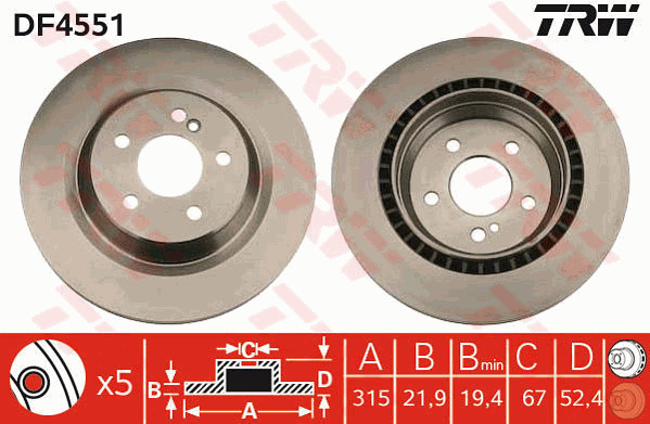 Jarrulevy TRW DF4551