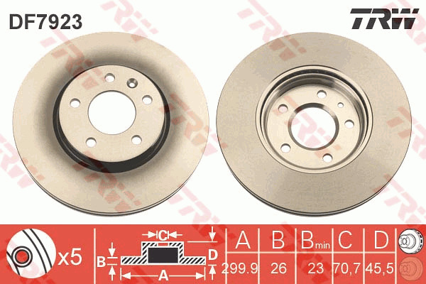 Jarrulevy TRW DF7923