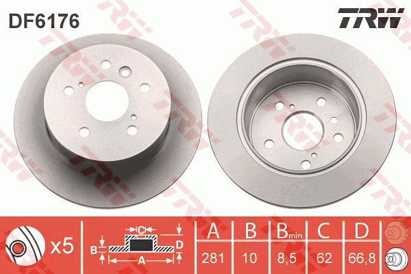 Jarrulevy TRW DF6176