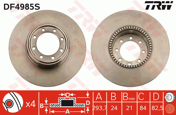 Jarrulevy TRW DF4985S