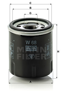 Öljynsuodatin MANN-FILTER W 68