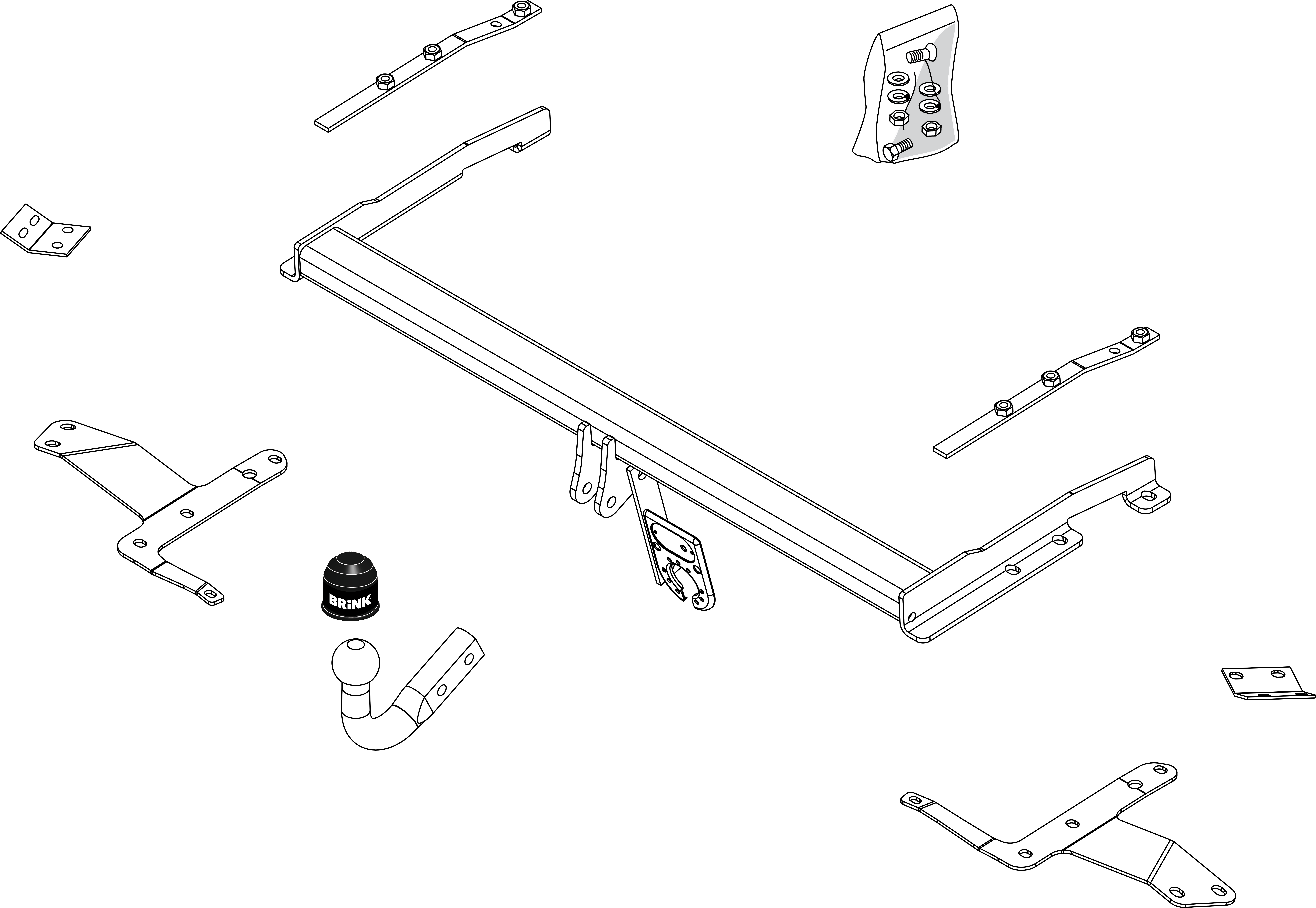Vetokoukku BRINK 443700 Toyota Corolla '04-09