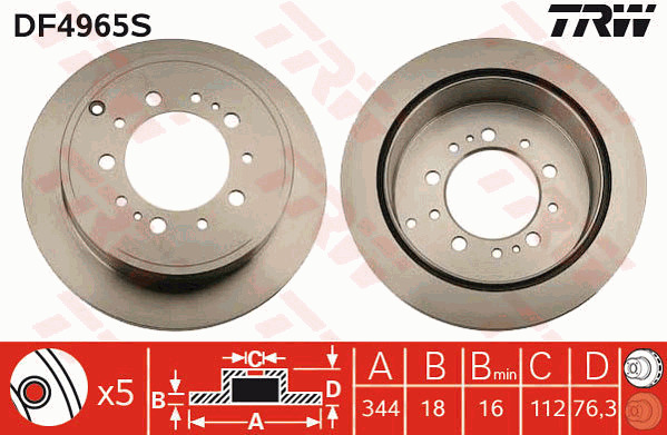 Jarrulevy TRW DF4965S