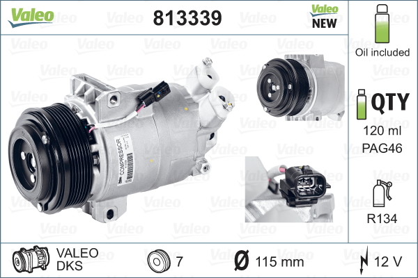 Kompressori, ilmastointilaite VALEO 813339