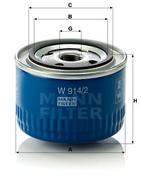 Öljynsuodatin MANN-FILTER W 914/2
