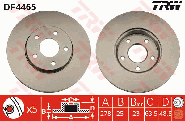 Jarrulevy TRW DF4465