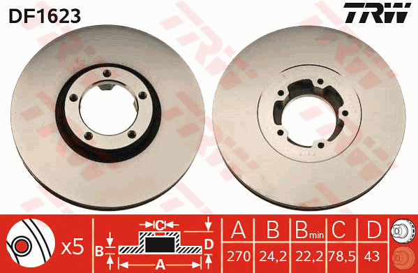 Jarrulevy TRW DF1623