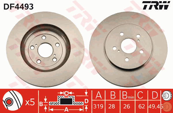 Jarrulevy TRW DF4493
