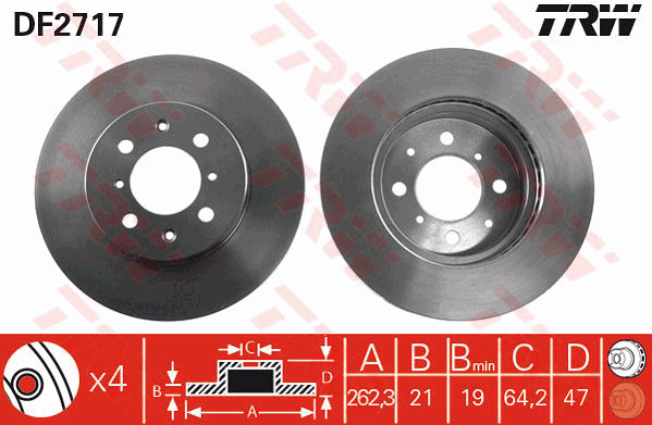 Jarrulevy TRW DF2717