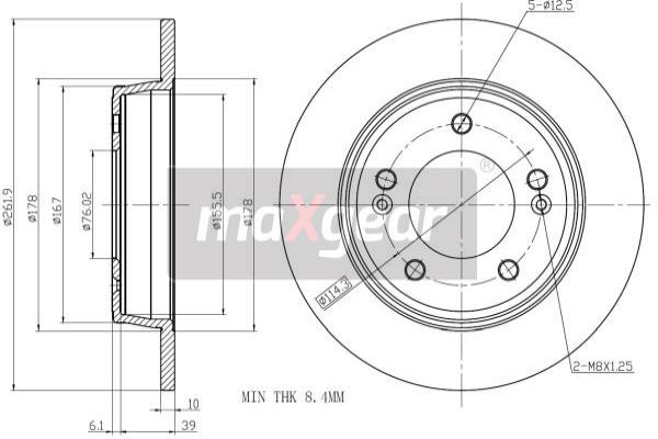 Jarrulevy MAXGEAR 19-2224MAX