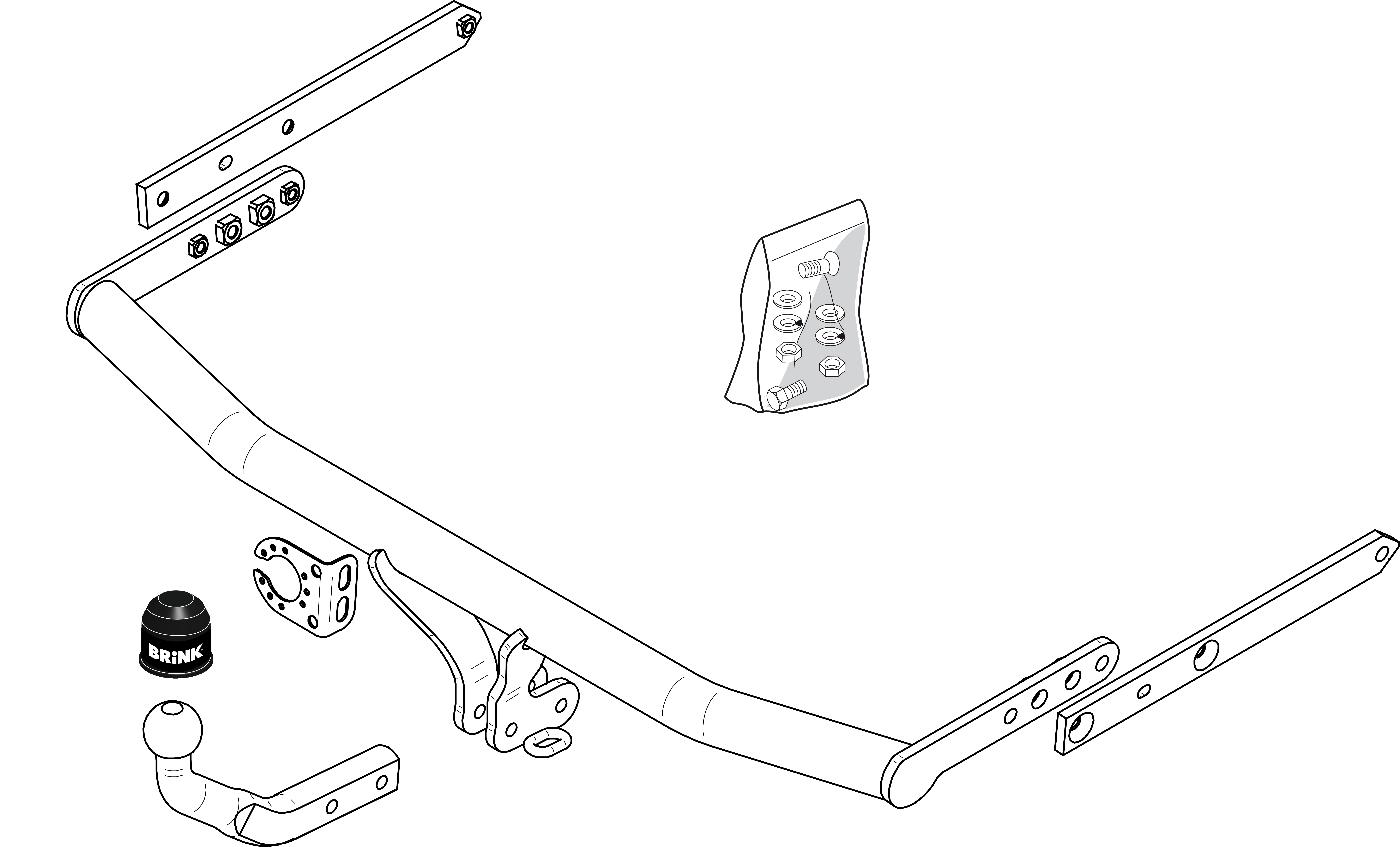 Vetokoukku BRINK 345600 Ford Fiesta '01-10, Fusion '02-12