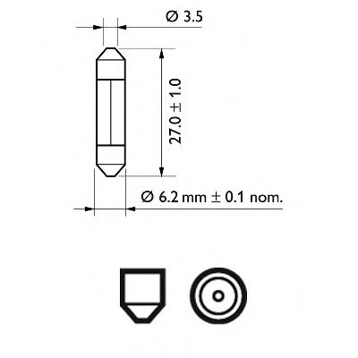 Polttimo, sisävalo PHILIPS 12818CP