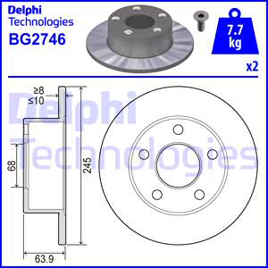 Jarrulevy DELPHI BG2746