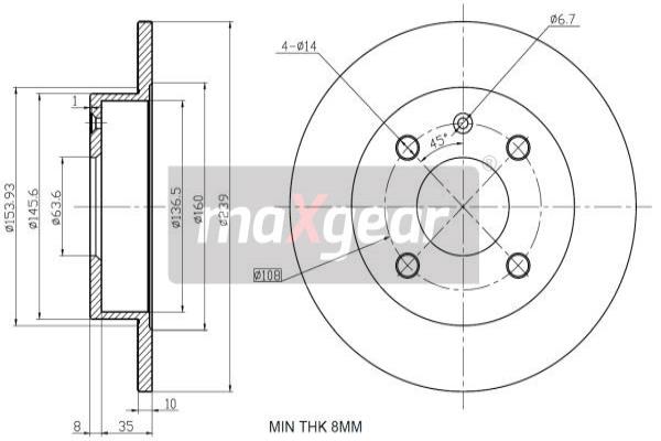 Jarrulevy MAXGEAR 19-0709