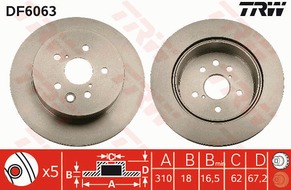 Jarrulevy TRW DF6063