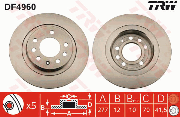 Jarrulevy TRW DF4960