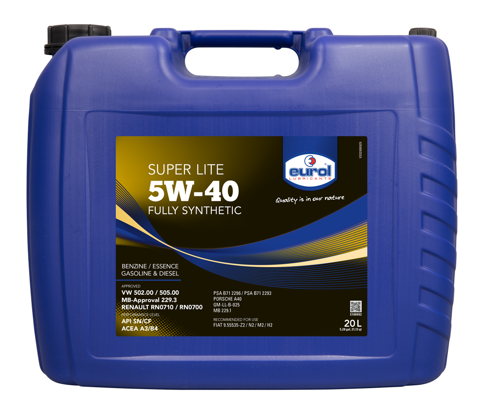Moottoriöljy EUROL 5W40 SUPER LITE 20L