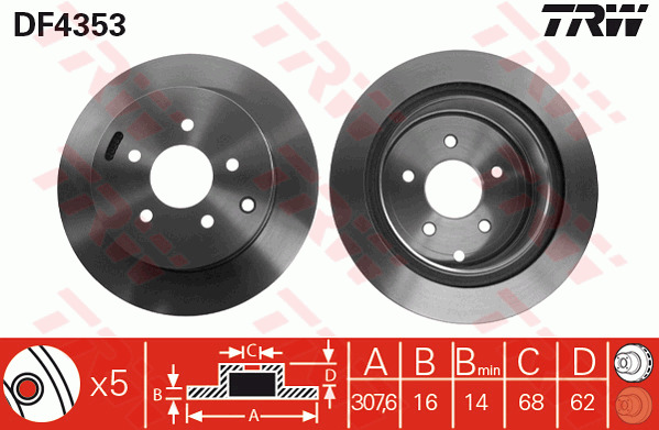 Jarrulevy TRW DF4353