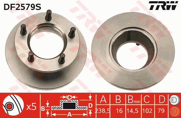 Jarrulevy TRW DF2579S