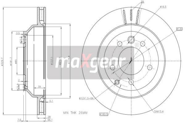 Jarrulevy MAXGEAR 19-1833MAX