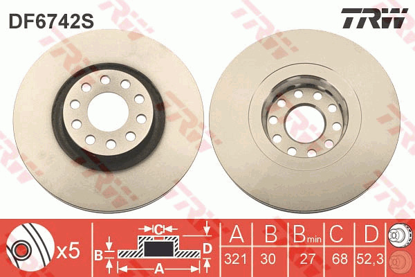 Jarrulevy TRW DF6742S