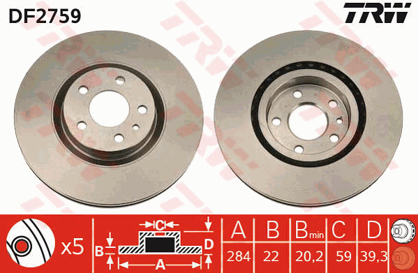 Jarrulevy TRW DF2759